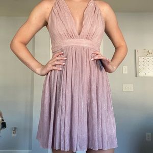 dusty rose prom girl, homecoming dress